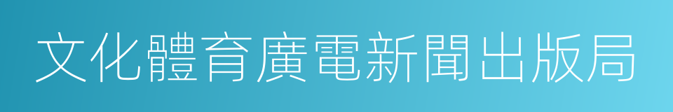 文化體育廣電新聞出版局的同義詞