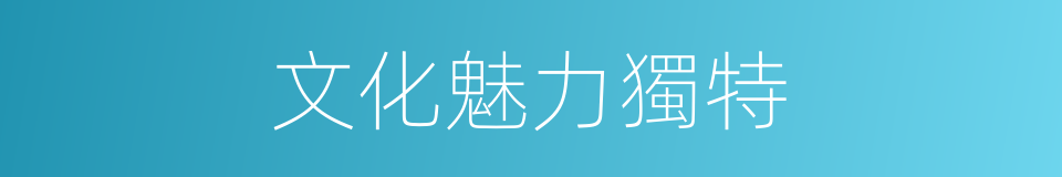 文化魅力獨特的同義詞