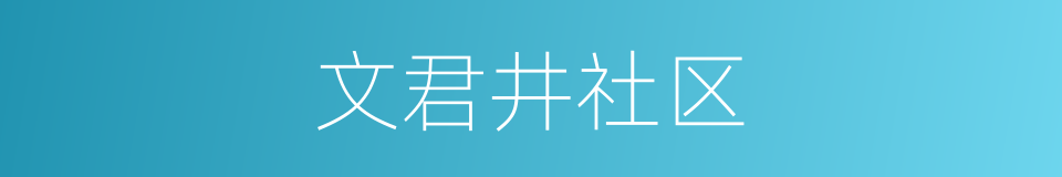 文君井社区的同义词