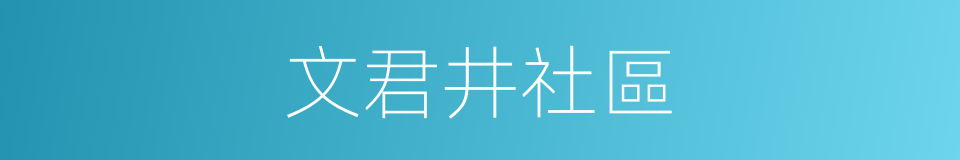 文君井社區的同義詞