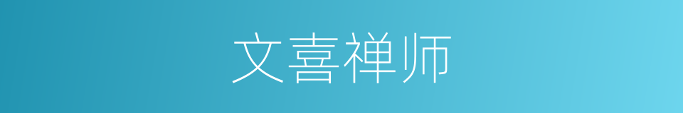 文喜禅师的同义词