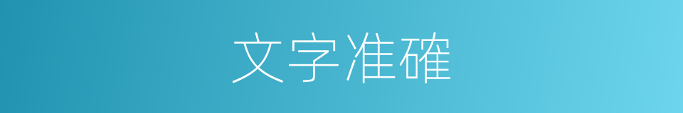 文字准確的同義詞