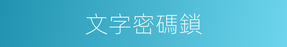 文字密碼鎖的同義詞