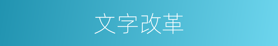 文字改革的意思