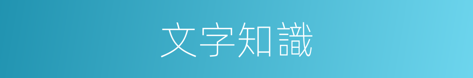 文字知識的同義詞