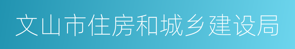 文山市住房和城乡建设局的同义词