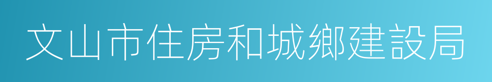 文山市住房和城鄉建設局的同義詞