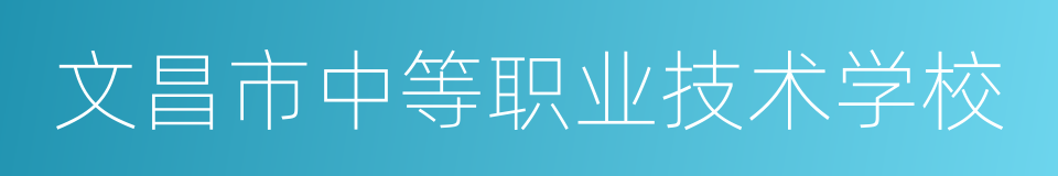 文昌市中等职业技术学校的同义词