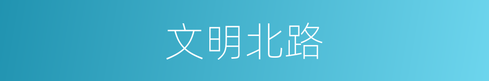 文明北路的同义词