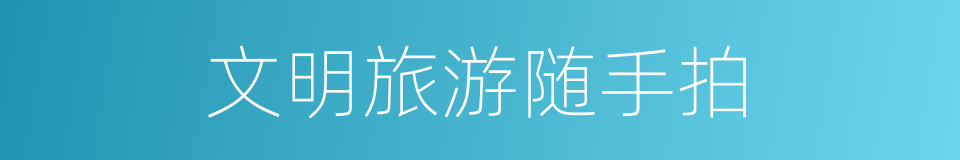 文明旅游随手拍的同义词