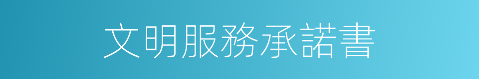 文明服務承諾書的同義詞