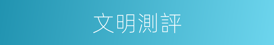 文明測評的同義詞
