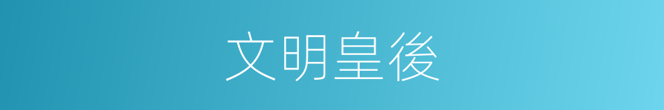 文明皇後的同義詞