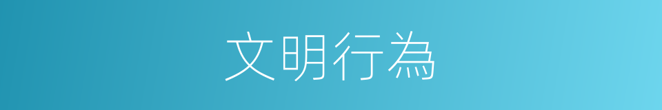 文明行為的同義詞