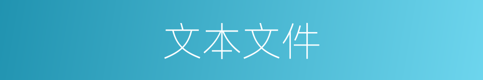 文本文件的意思