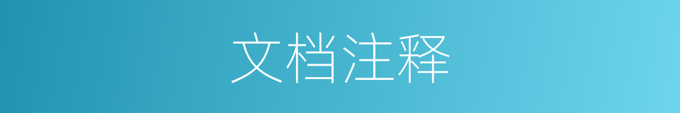 文档注释的意思