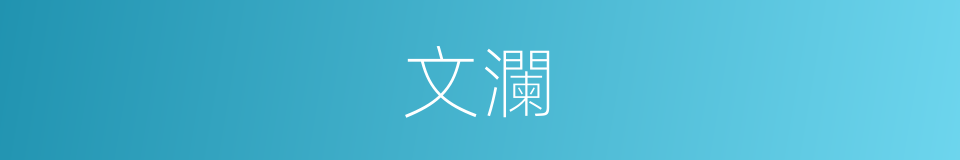 文瀾的意思