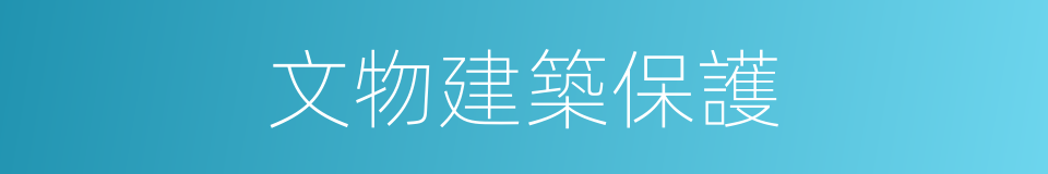 文物建築保護的同義詞