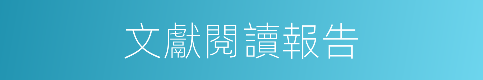 文獻閱讀報告的同義詞