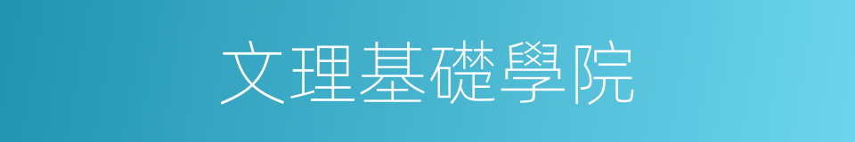 文理基礎學院的同義詞