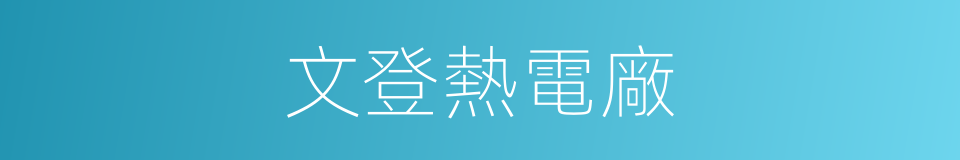 文登熱電廠的同義詞
