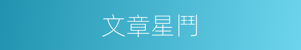 文章星鬥的意思