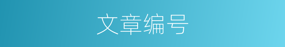 文章编号的同义词