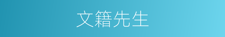 文籍先生的意思
