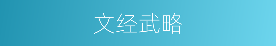 文经武略的意思