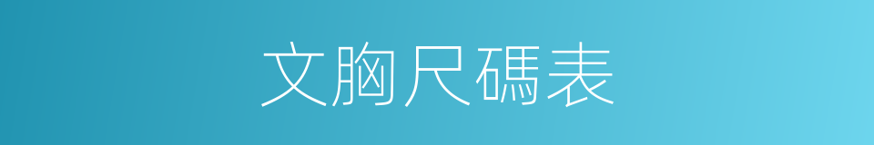 文胸尺碼表的同義詞