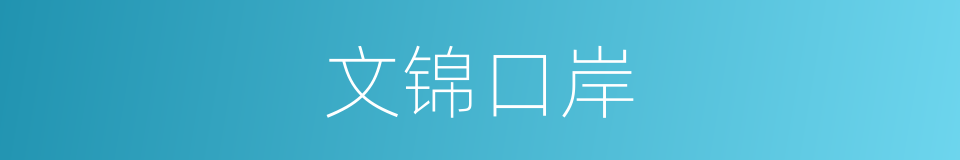 文锦口岸的同义词