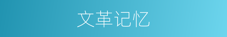 文革记忆的同义词