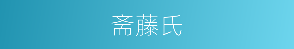 斋藤氏的同义词