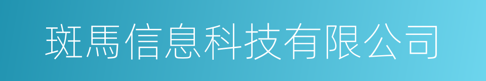 斑馬信息科技有限公司的同義詞