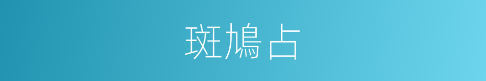 斑鳩占的同義詞