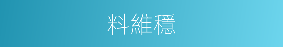 料維穩的同義詞