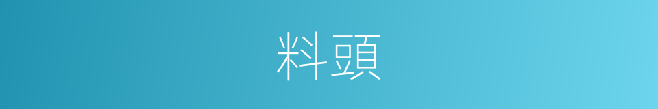 料頭的意思