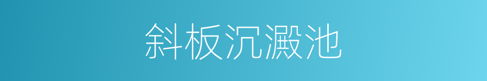 斜板沉澱池的同義詞