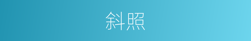 斜照的意思