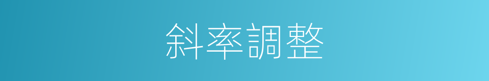 斜率調整的同義詞