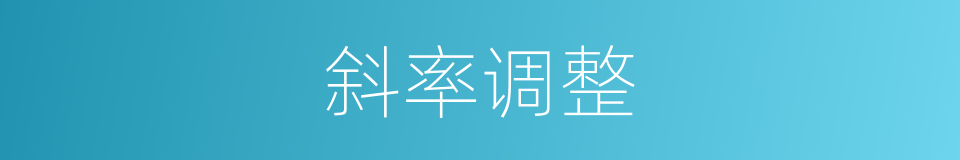 斜率调整的同义词