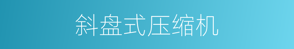 斜盘式压缩机的同义词