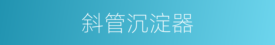 斜管沉淀器的同义词
