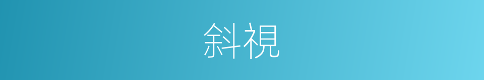 斜視的意思
