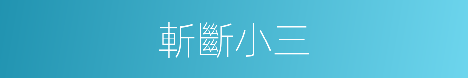 斬斷小三的同義詞