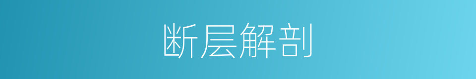 断层解剖的同义词
