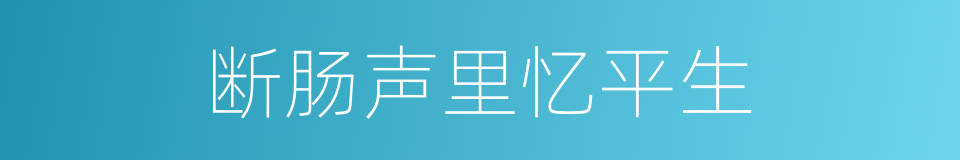 断肠声里忆平生的同义词