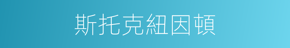 斯托克紐因頓的同義詞