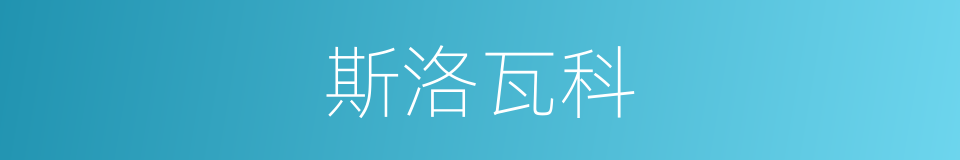 斯洛瓦科的同义词