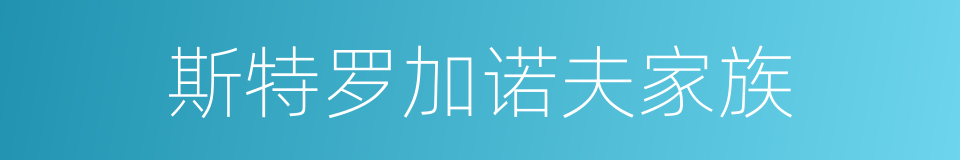 斯特罗加诺夫家族的同义词